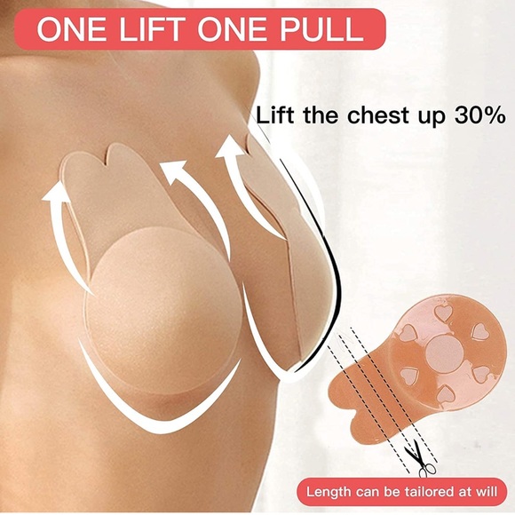 2 Pairs Sticky Bra Adhesive Invisible Bra, Strapless Backless Reusable - Picture 7 of 10